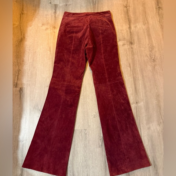 Anthropologie Burgundy Suede Flare Pants - NWT - Picture 3 of 7